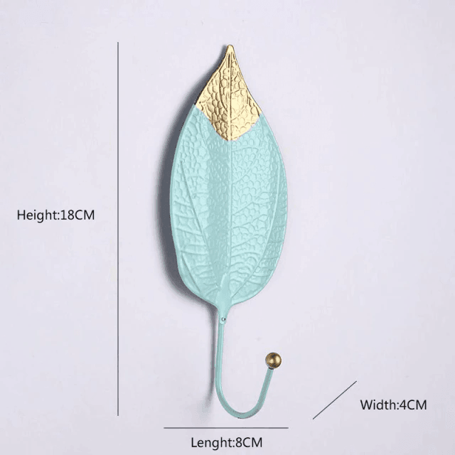 Nature's Leaves Metal Wall Hooks PowderBlue / Magnolia | Sage & Sill