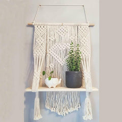 Bohemian Macrame Floating Shelf