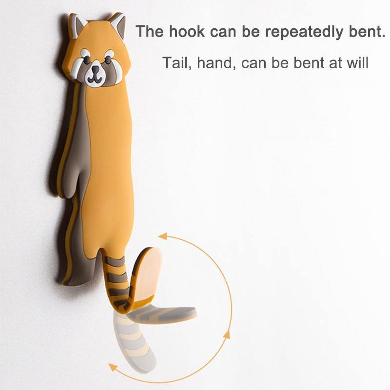 Flexible Adhesive Animal Fridge and Wall Hooks