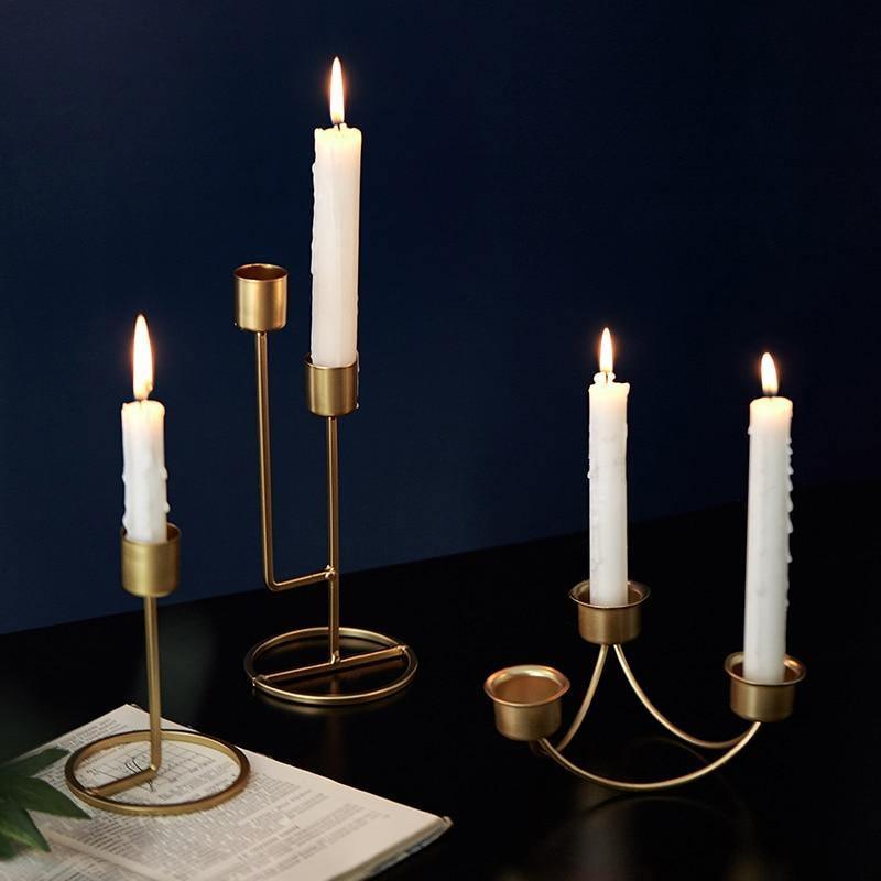 Mondrian Iron Taper Candlesticks and Candelabras