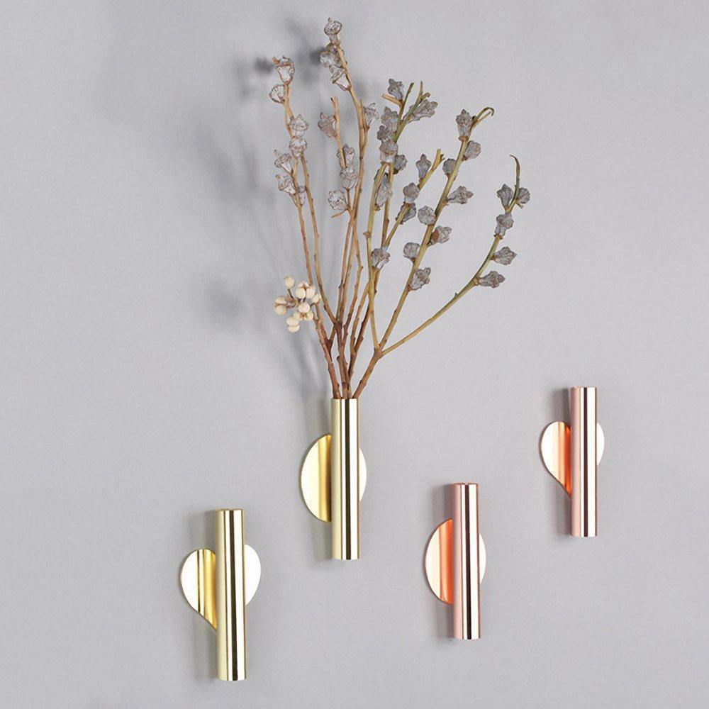 Modern Wall Mounted Metal Tube Vase